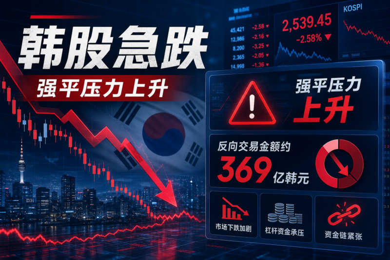 韩股急跌触发强平压力，两日反向交易金额约369亿韩元-指挥使社区 - 真实线索、热点议题与深度观察
