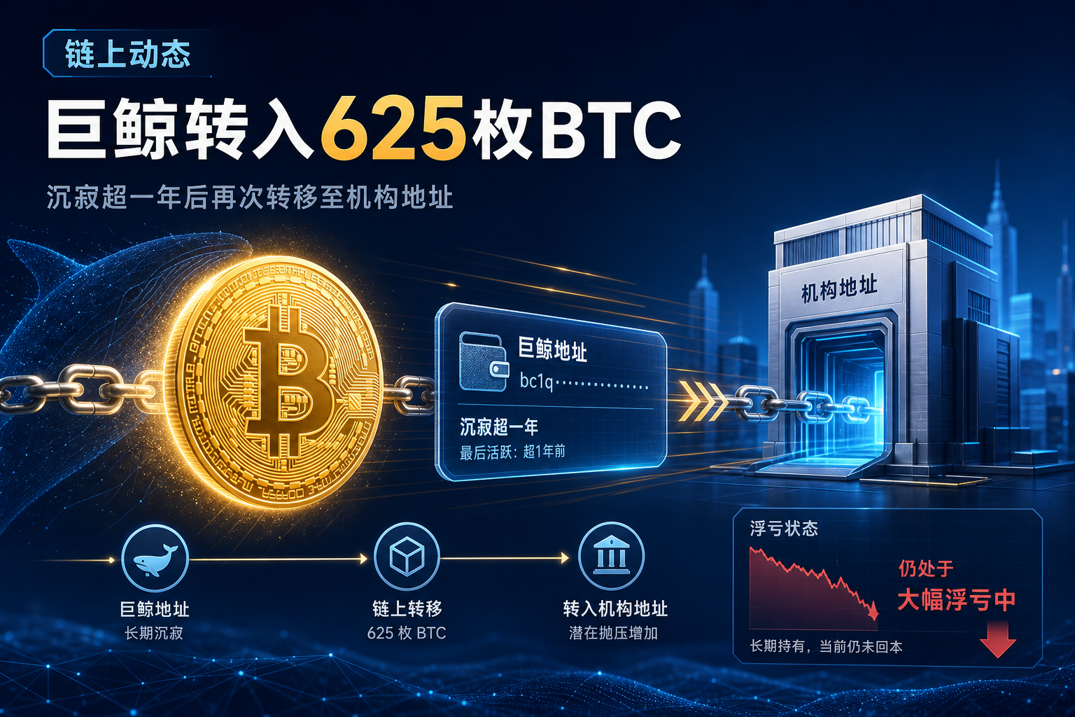 链上动态|某巨鲸沉寂逾一年后转入625枚BTC