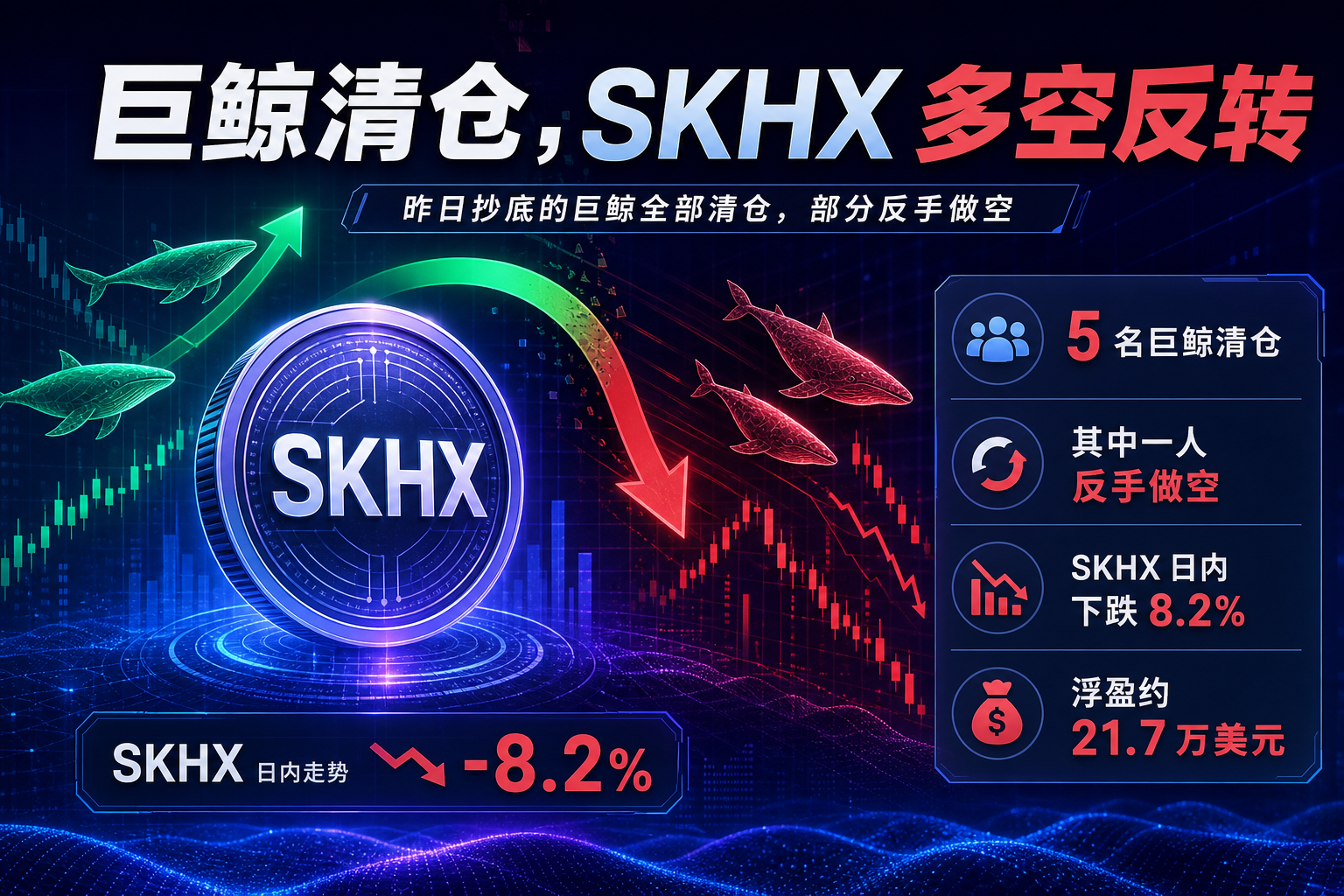 昨日抄底 SKHX 的 5 名巨鲸全部清仓,一人反手做空逾 635 万美元