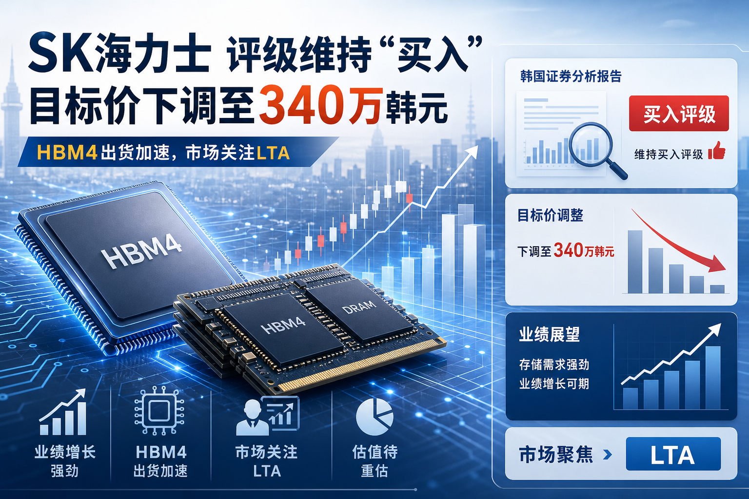 NH投资证券维持SK海力士“买入”评级,目标价下调至340万韩元