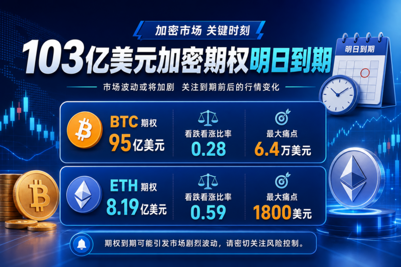 103亿美元加密期权将于明日到期交割,BTC最大痛点为6.4万美元-指挥使社区 - 真实线索、热点议题与深度观察