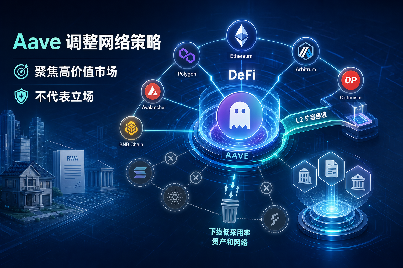 Aave:下线低采用率资产和网络,不代表对任何 L1 或 L2 的立场