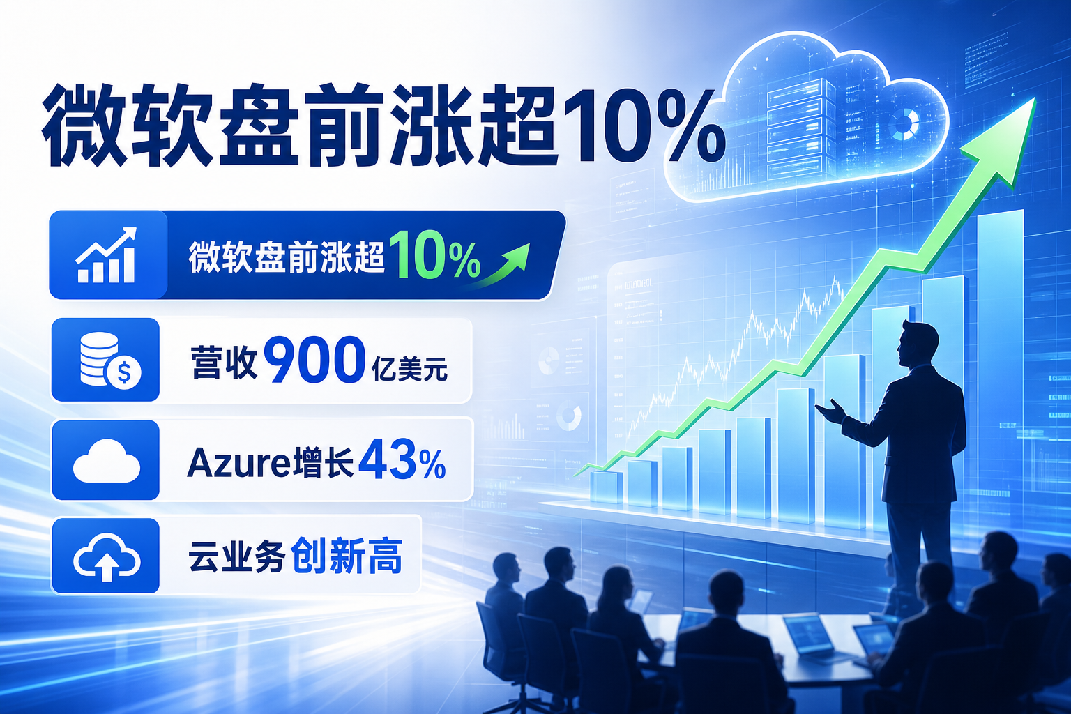 微软盘前涨逾10%,第四财季营收900亿美元