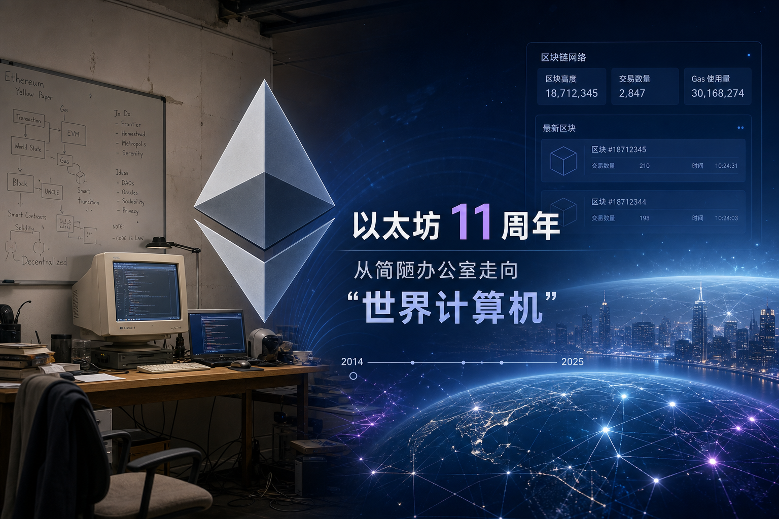 以太坊 11 周年:从简陋办公室到“世界计算机”