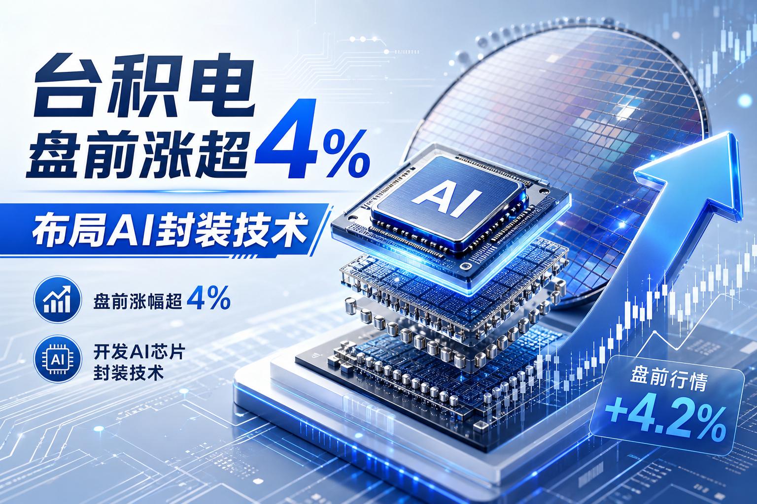 台积电美股盘前涨超4%，将开发AI芯片封装技术