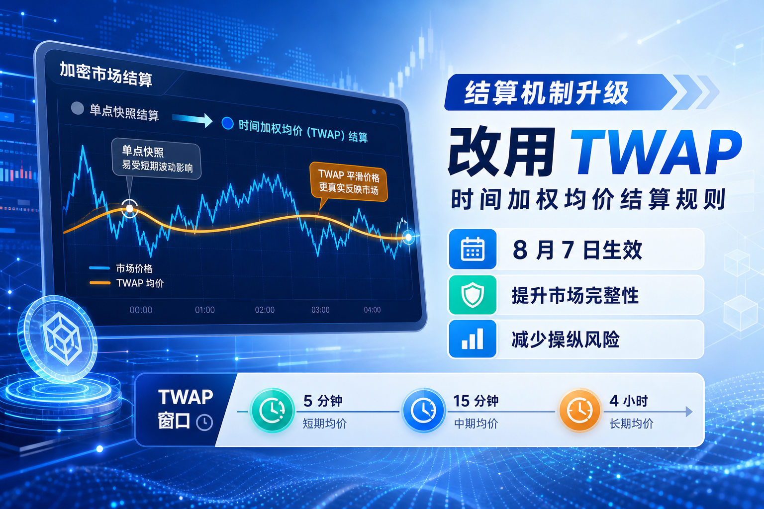 Polymarket 将升级加密涨跌市场结算规则:改用时间加权均价