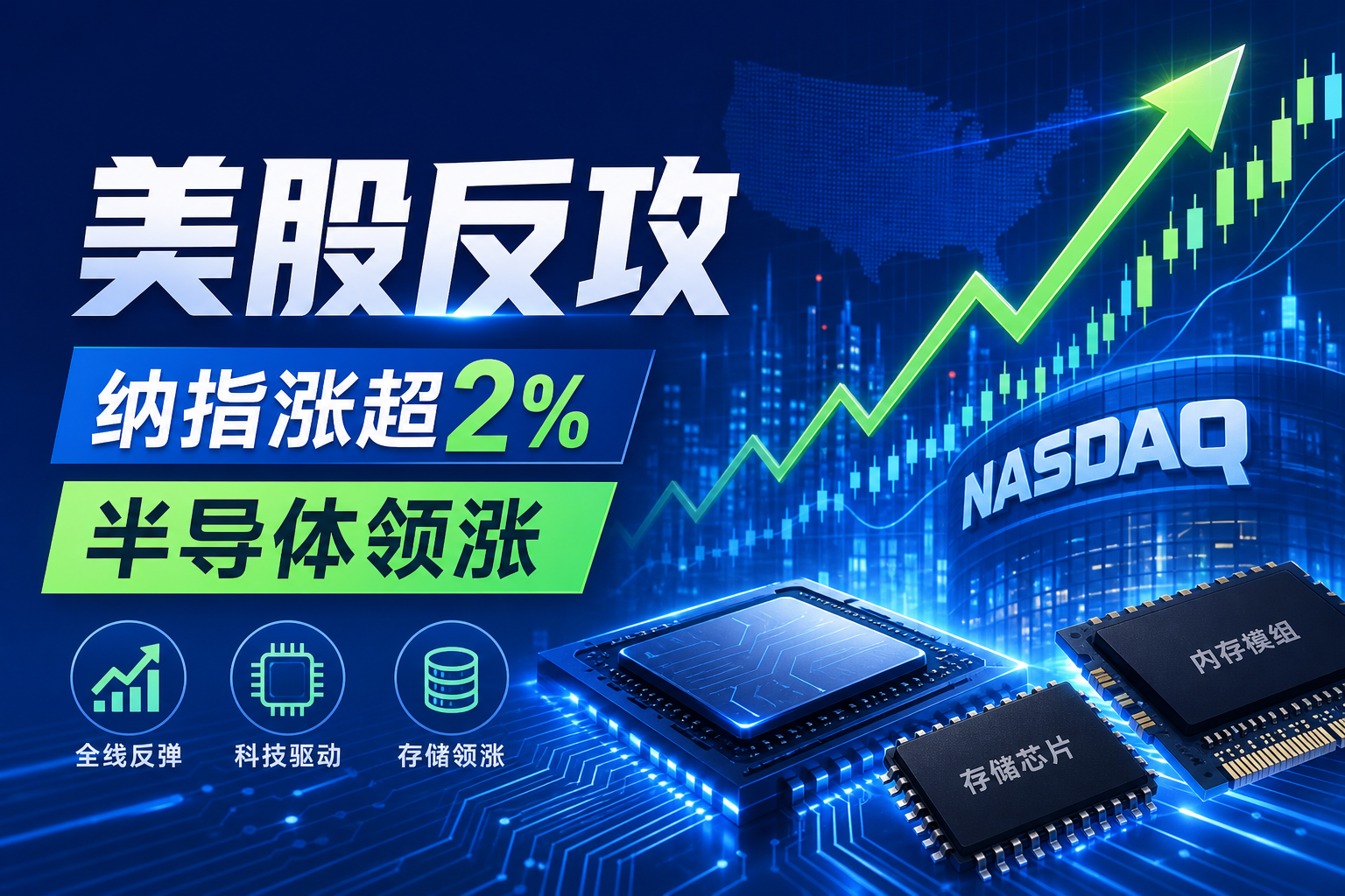 美股全线反攻,纳指涨超2%,半导体存储板块领涨