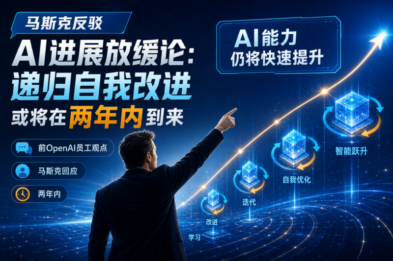 马斯克反驳AI进展放缓论:递归自我改进或将在两年内到来-指挥使社区 - 真实线索、热点议题与深度观察