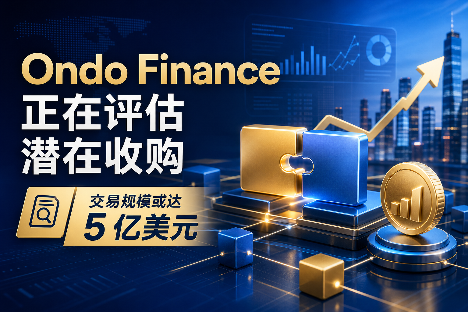 Ondo Finance 正在评估潜在收购，交易规模或达 5 亿美元