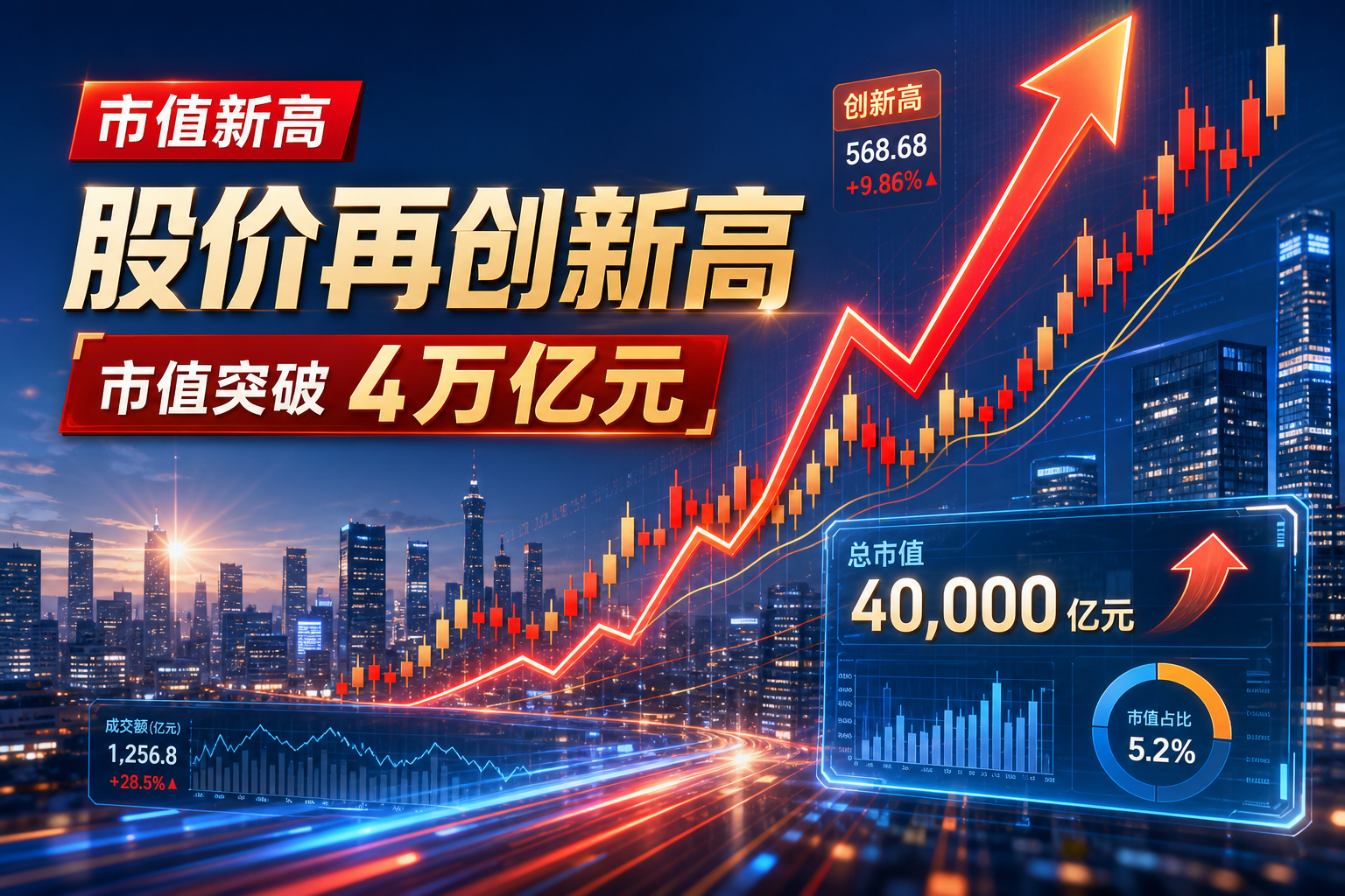 长鑫科技盘中市值突破4万亿元，股价再创新高
