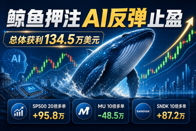 鲸鱼押注AI股票反弹止盈,总体获利134.5万美元-指挥使社区 - 真实线索、热点议题与深度观察