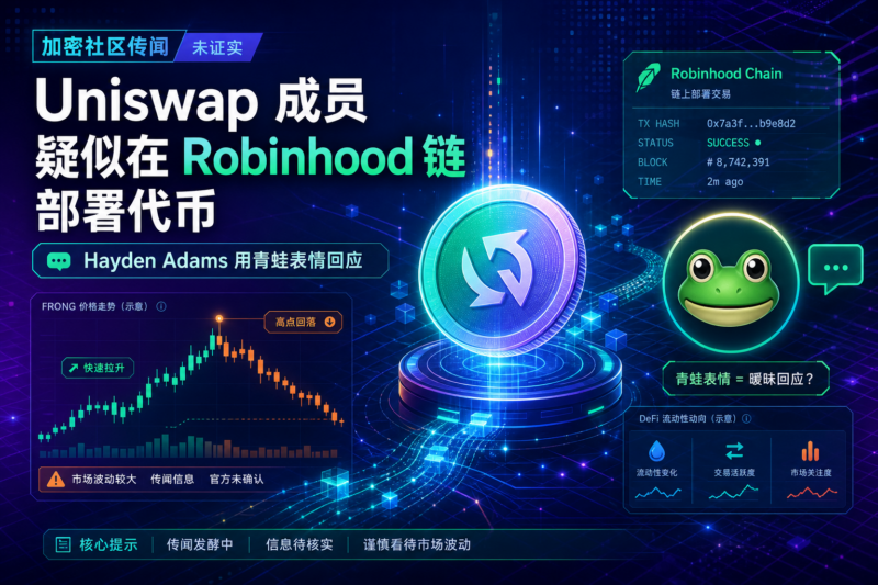 Uniswap 成员疑似在 Robinhood 链部署代币,Hayden Adams 暧昧回应-指挥使社区 - 真实线索、热点议题与深度观察