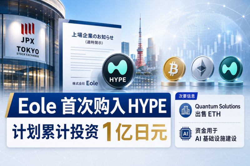 日本上市公司 Eole 首次购入 HYPE,计划累计投资 1 亿日元-指挥使社区 - 真实线索、热点议题与深度观察