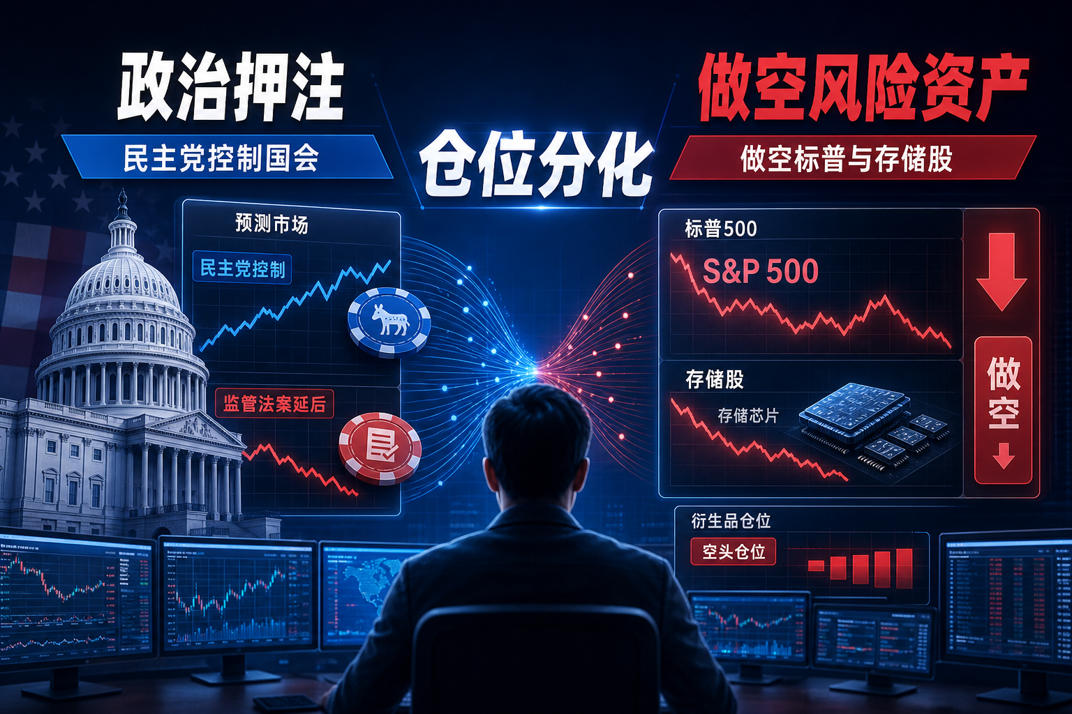Polymarket 交易员押注民主党重夺国会，并做空标普与存储股