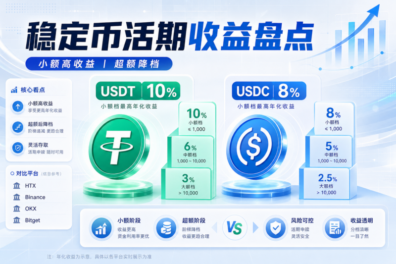主流 CEX 稳定币活期收益盘点:USDT 小额档最高 10%,USDC 最高 8%-指挥使社区 - 真实线索、热点议题与深度观察