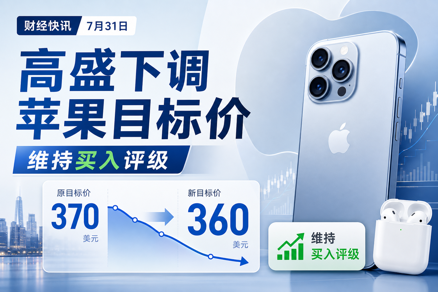 高盛下调苹果目标价，维持买入评级