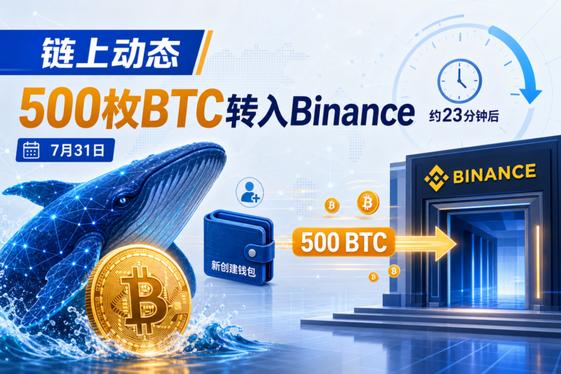 链上动态：某巨鲸将500枚BTC转入Binance-指挥使社区 - 真实线索、热点议题与深度观察