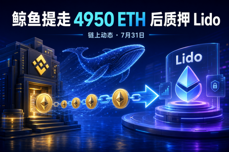 链上动态:某鲸鱼从 Binance 提出 4950 枚 ETH 并质押至 Lido-指挥使社区 - 真实线索、热点议题与深度观察
