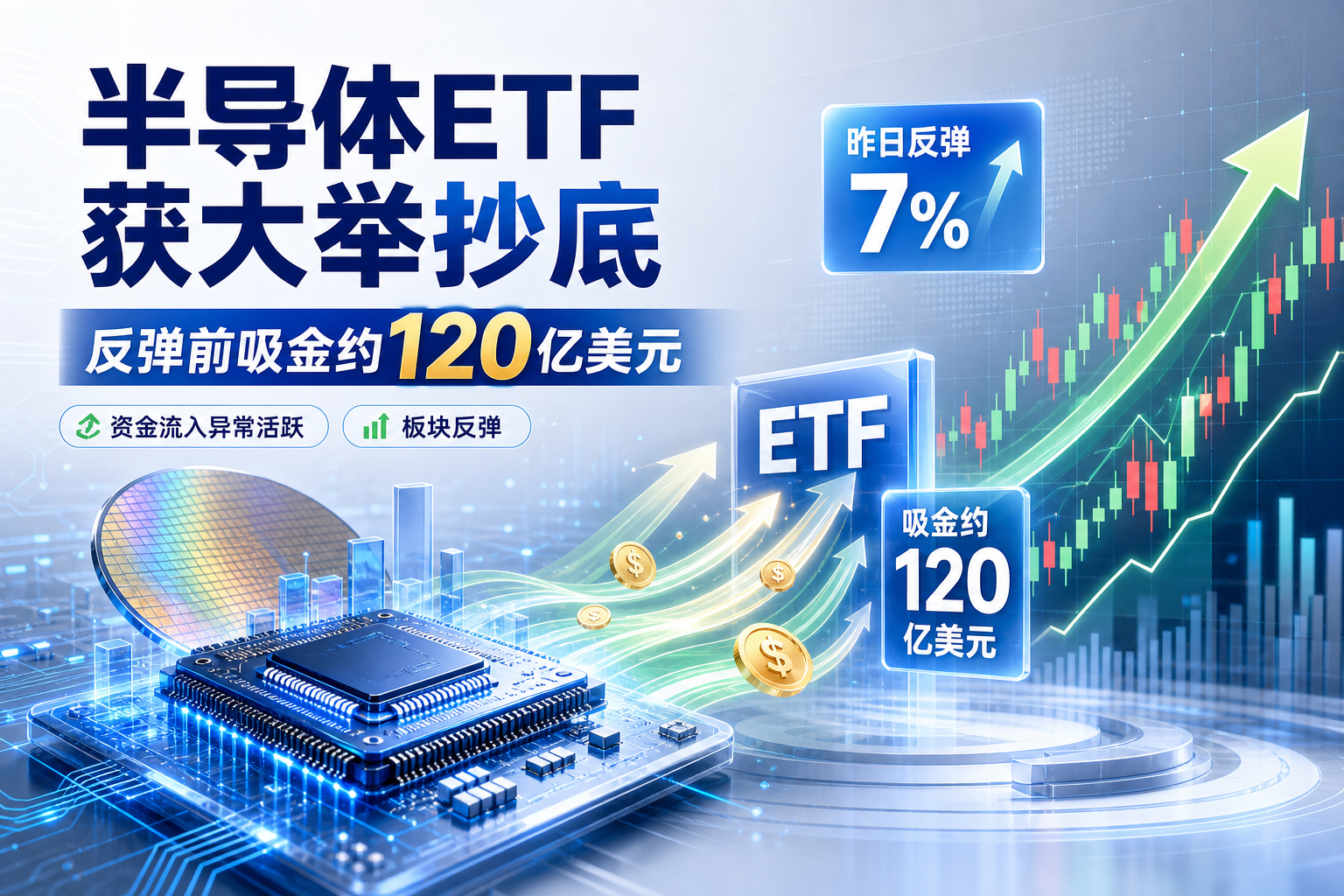 半导体ETF下跌期间获大举抄底，反弹前吸金约120亿美元