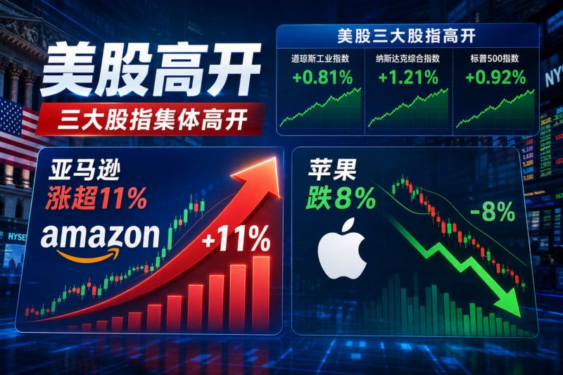 美股三大股指高开,亚马逊涨超11%-指挥使社区 - 真实线索、热点议题与深度观察