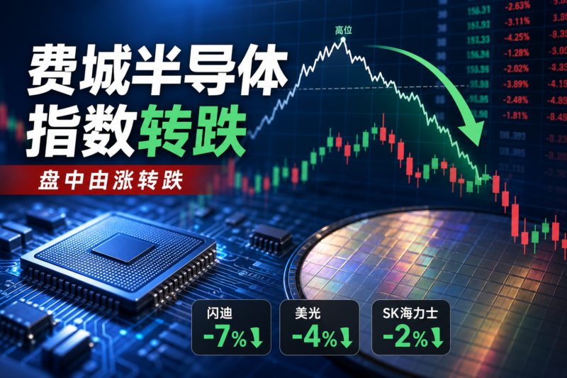 费城半导体指数转跌,此前一度涨约5%-指挥使社区 - 真实线索、热点议题与深度观察