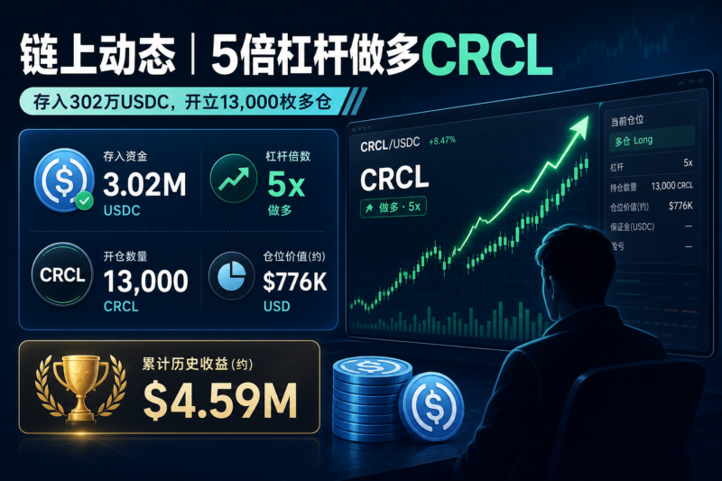 链上动态:某交易者以5倍杠杆做多CRCL-指挥使社区 - 真实线索、热点议题与深度观察