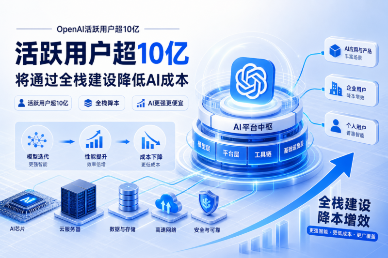 OpenAI:活跃用户超10亿,将通过全栈建设降低AI成本-指挥使社区 - 真实线索、热点议题与深度观察