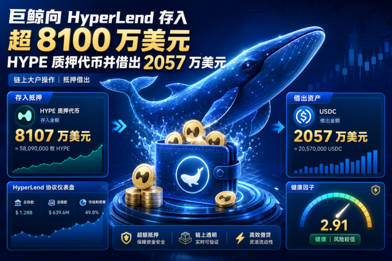某鲸鱼向 HyperLend 存入超 8100 万美元 HYPE 质押代币,贷出 2057 万美元-指挥使社区 - 真实线索、热点议题与深度观察