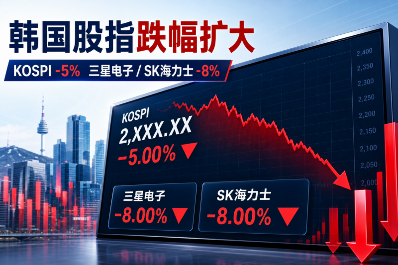 韩国股指跌幅扩大至 5%，三星电子和 SK 海力士跌幅扩大至 8%-指挥使社区 - 真实线索、热点议题与深度观察