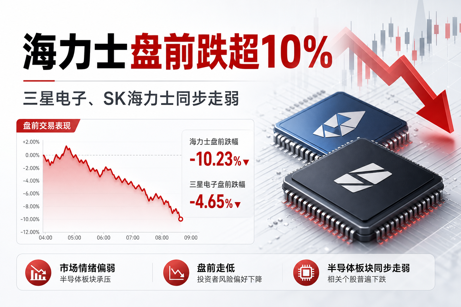 南方两倍做多海力士盘前竞价跌超 10%