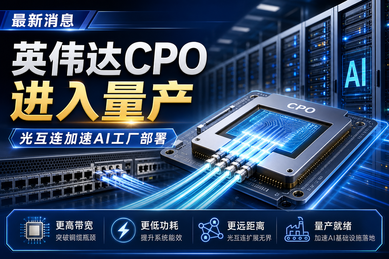 英伟达宣布共同封装光学(CPO)进入量产