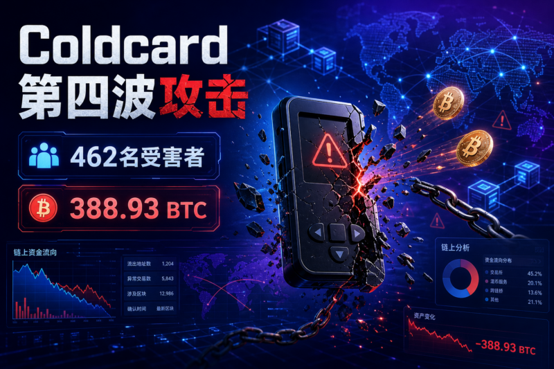 Coldcard 第四波攻击或涉及 462 名受害者,388.93 枚 BTC 被盗-指挥使社区 - 真实线索、热点议题与深度观察