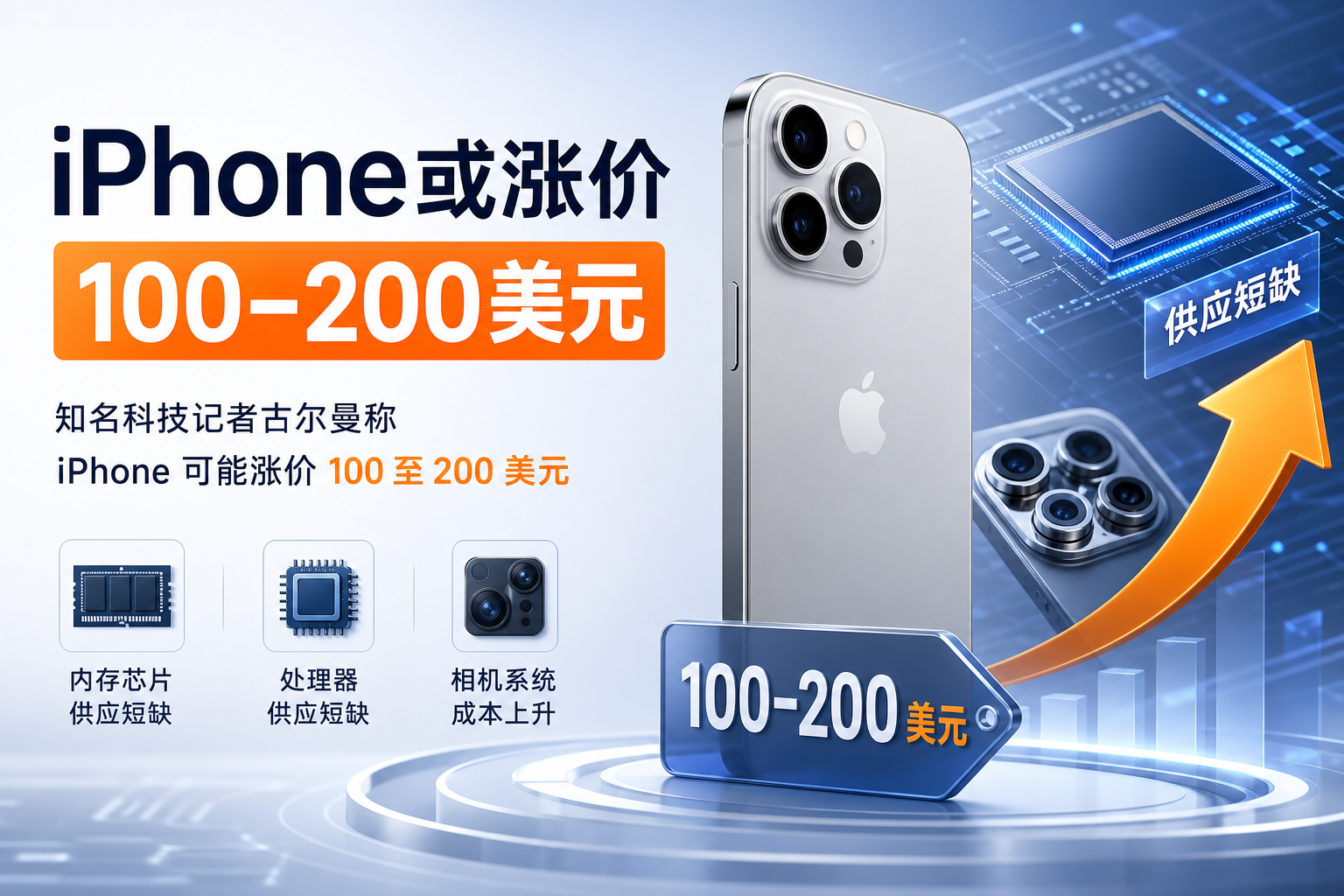 科技记者古尔曼:iPhone 售价或上调 100 至 200 美元