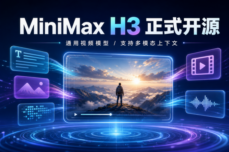 通用视频模型 MiniMax H3 正式开源-指挥使社区 - 真实线索、热点议题与深度观察