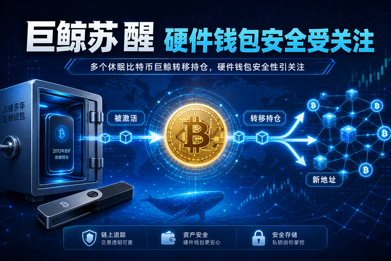 多个休眠比特币巨鲸转移持仓,硬件钱包安全性引关注
