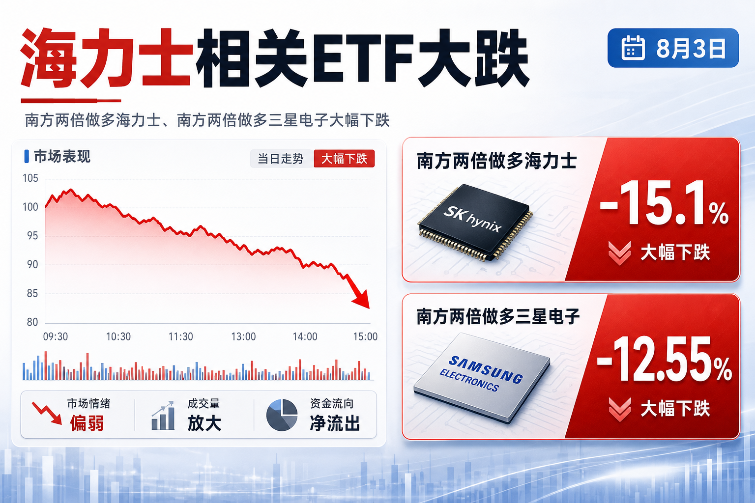 南方两倍做多海力士跌超 15%