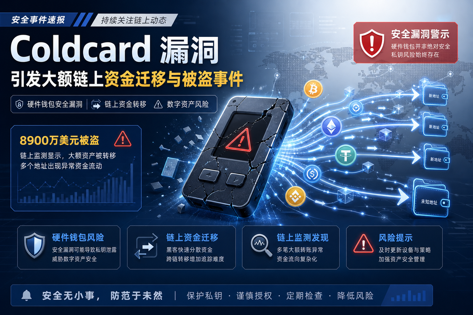 FTX 后最大链上迁移潮？Coldcard 漏洞已致 8900 万美元被盗