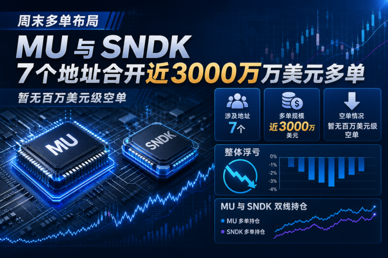 周末布局 MU 与 SNDK：7 个地址合开近 3000 万美元多单，暂无百万美元级空单-指挥使社区 - 真实线索、热点议题与深度观察