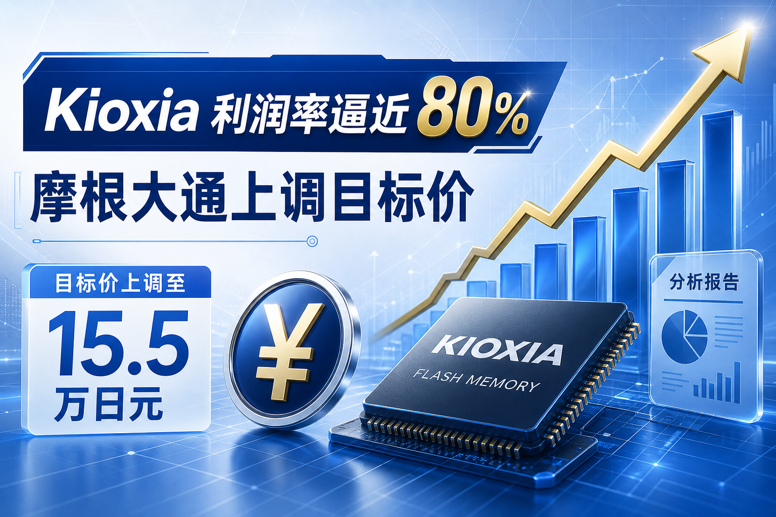 Kioxia利润率逼近80%，摩根大通上调目标价