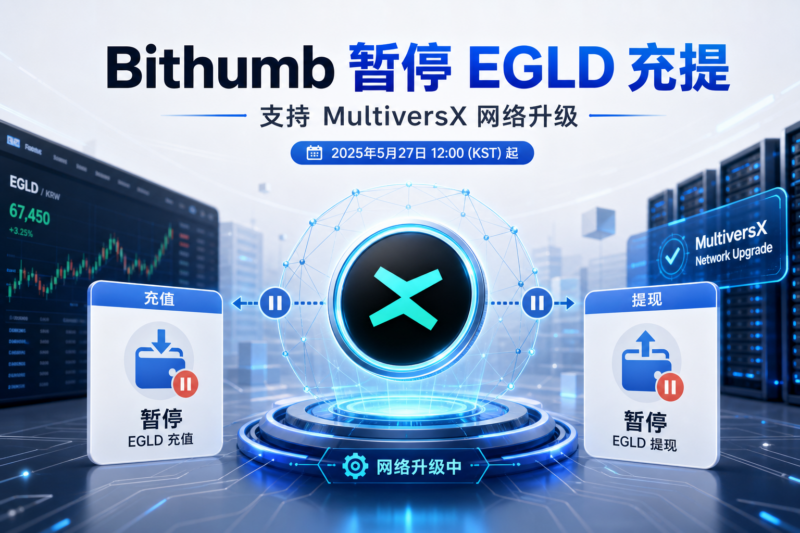 Bithumb 将暂停 EGLD 充提,支持 MultiversX 网络升级-指挥使社区 - 真实线索、热点议题与深度观察