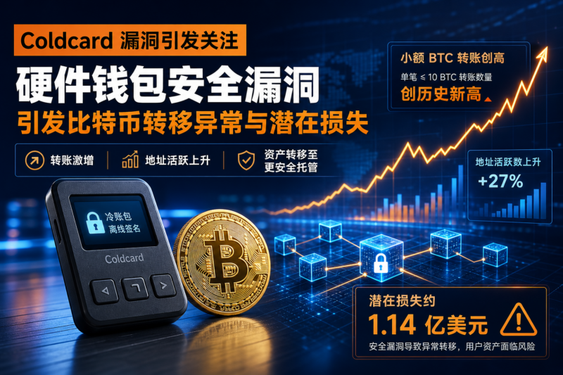 Coldcard 钱包漏洞致损失或逼近 1.14 亿美元，小额 BTC 转账量创 FTX 崩盘以来新高-指挥使社区 - 真实线索、热点议题与深度观察