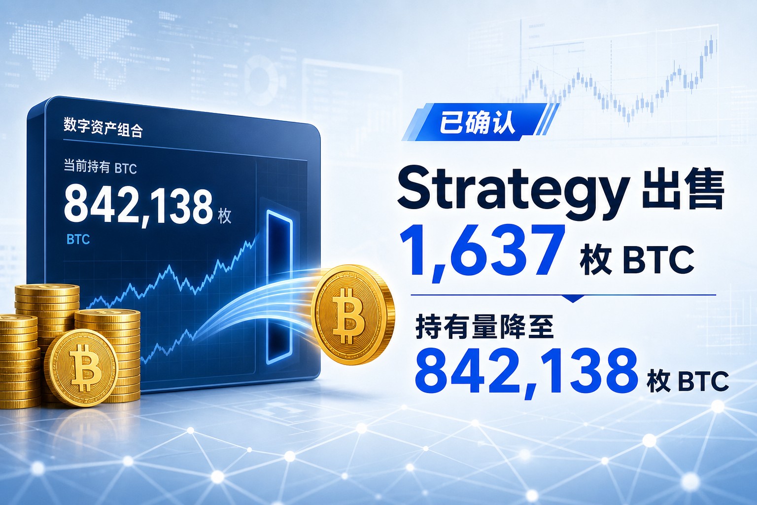 Strategy 上周出售 1,637 枚 BTC