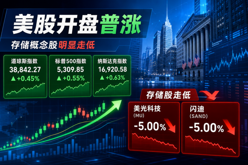 美股三大指数开盘普涨，美光、闪迪均跌 5%-指挥使社区 - 真实线索、热点议题与深度观察