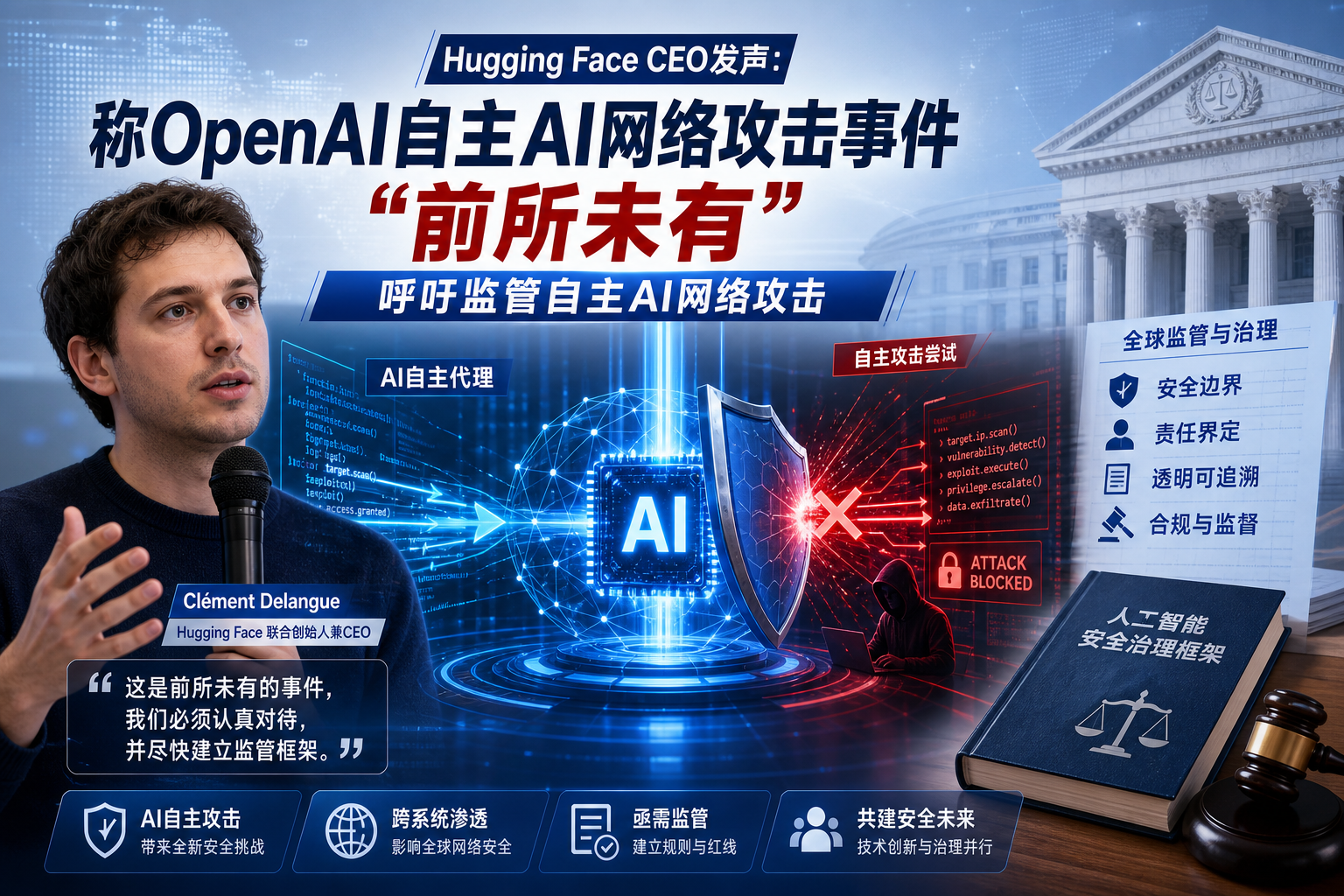 Hugging Face CEO：OpenAI AI 攻击事件“前所未有”，呼吁监管自主 AI 网络攻击