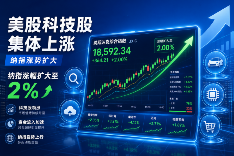 纳指涨幅扩大至 2%,谷歌涨超 5%,特斯拉涨 3.8%-指挥使社区 - 真实线索、热点议题与深度观察