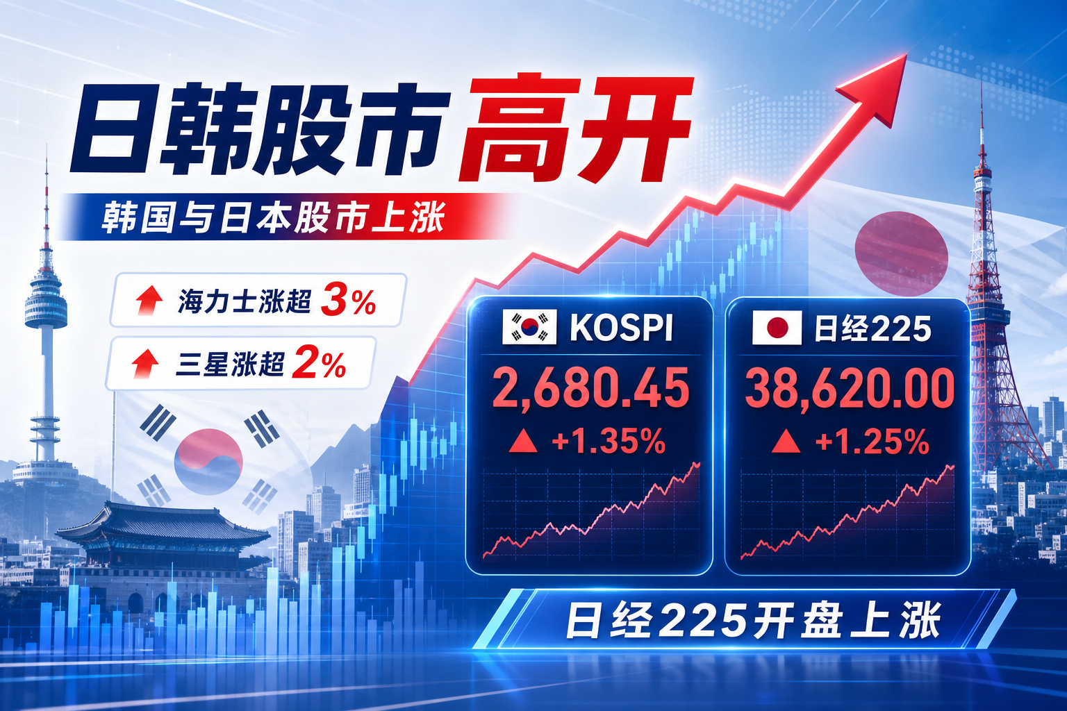日韩股市高开,海力士涨超 3%