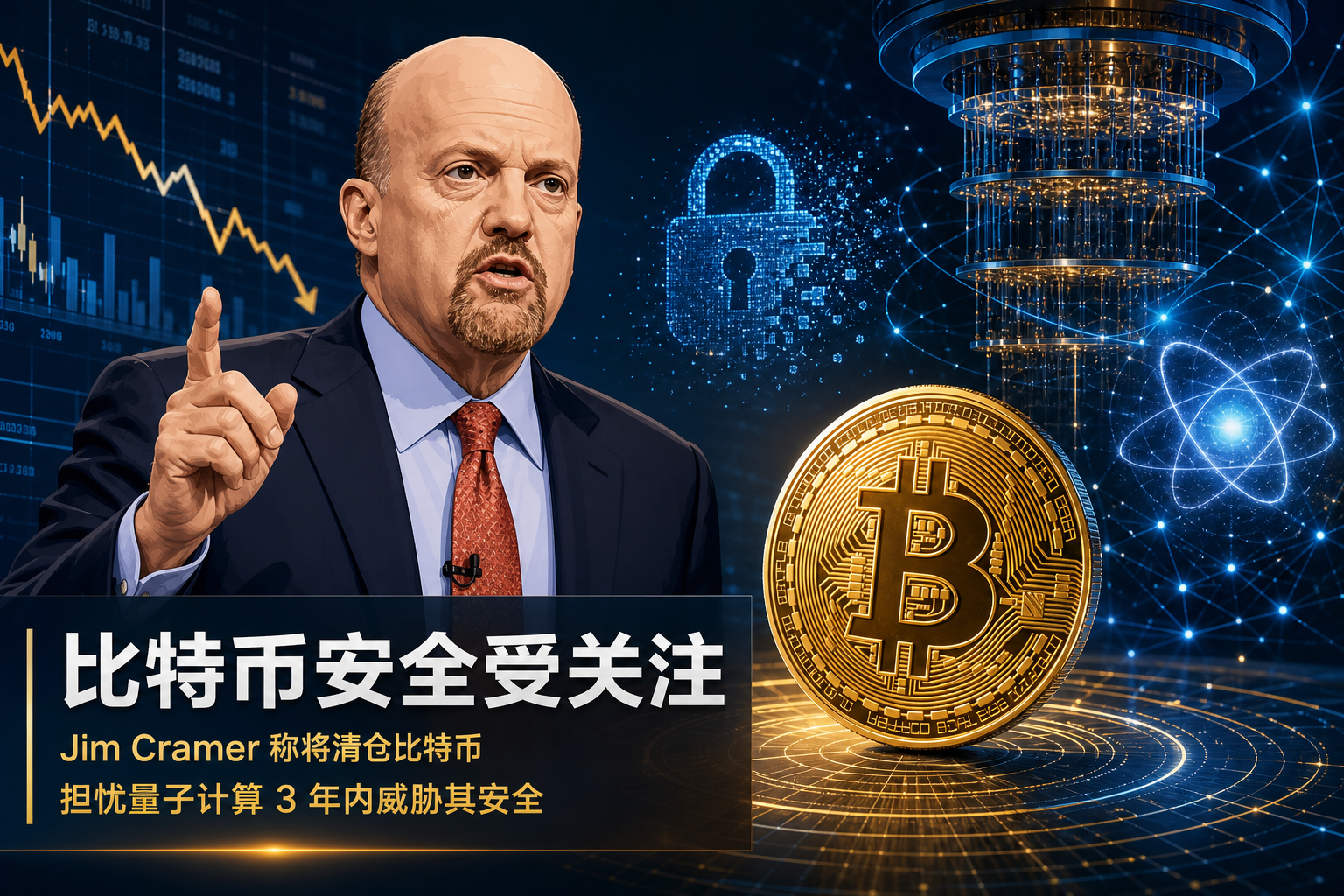 Jim Cramer 称将清仓比特币,担忧量子计算 3 年内威胁其安全