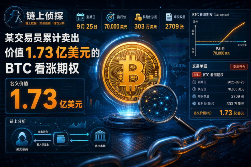 链上侦探｜某交易员累计卖出价值 1.73 亿美元的 BTC 看涨期权-指挥使社区 - 真实线索、热点议题与深度观察