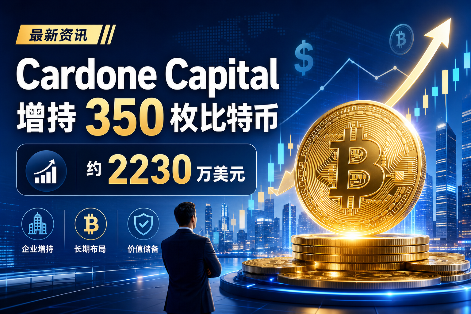 Cardone Capital 增持 350 枚比特币