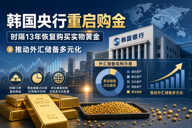韩国央行时隔 13 年恢复购买实物黄金,推动外汇储备多元化-指挥使社区 - 真实线索、热点议题与深度观察